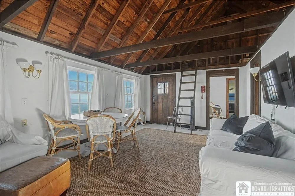 Loft area of Fisher Price Toy co-creator's original cottage in Fredonia, NY, on sale for $399,000