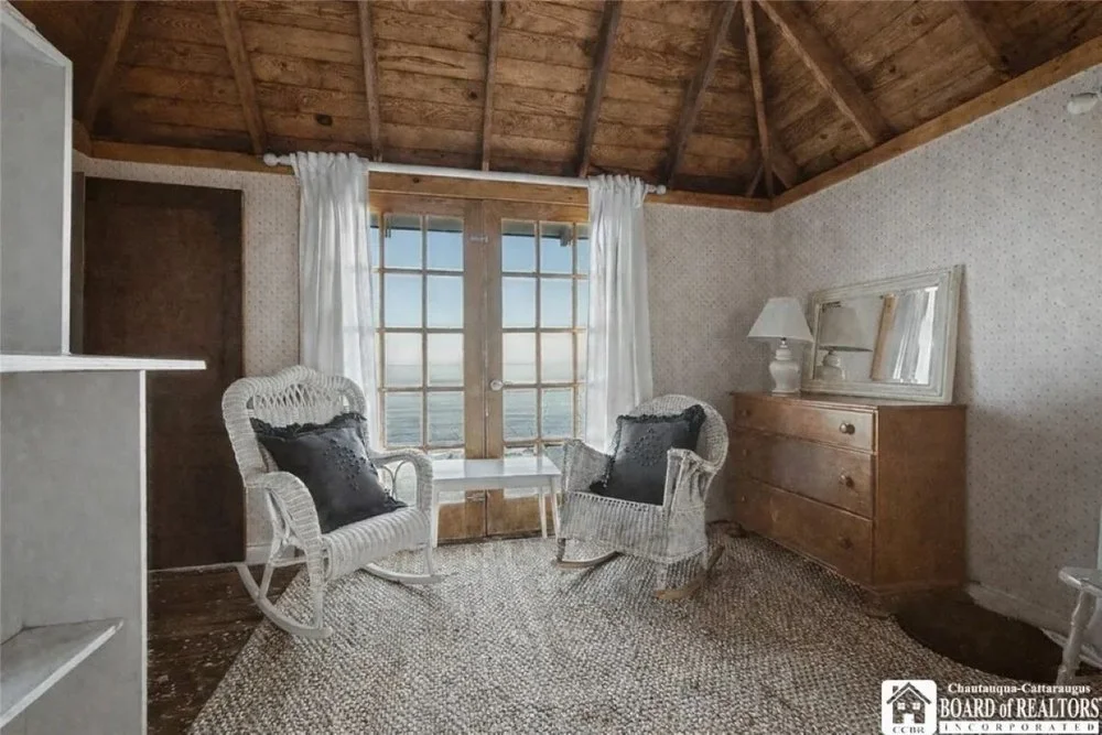 Primary suite of Fisher Price Toy co-creator's original cottage in Fredonia, NY, on sale for $399,000