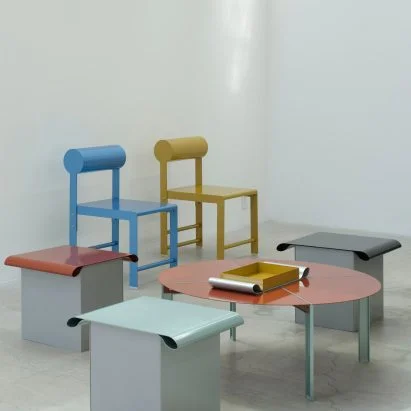 Waka Waka's Ribbon Collection: A Colorful Metal Furniture Showcase