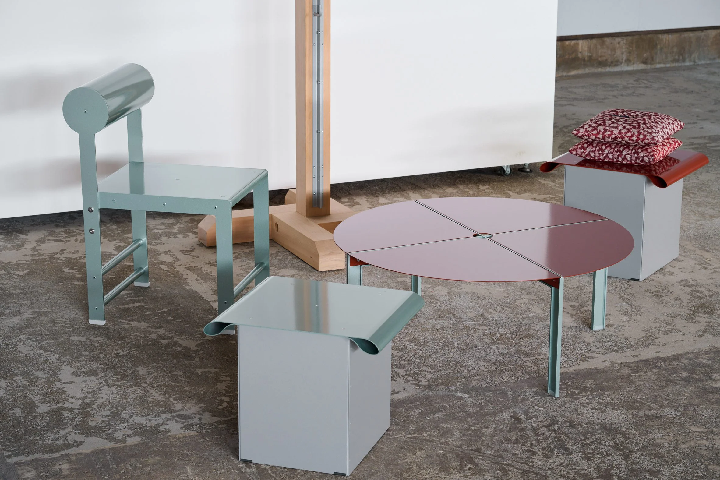 Table and metal chairs